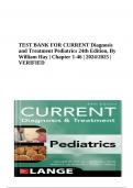TEST BANK FOR CURRENT Diagnosis and Treatment Pediatrics 24th Edition, By William Hay | Chapter 1-46 | 2024/2025 | VERIFIED