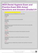 HESI DENTAL HYGIENE EXAMS AND PRACTICE EXAMS WITH ACTUAL QUESTIONS AND ANSWERS 2024 (NEWEST) GRADED A+