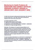 Monitoring for Health Problems &lpar;9&rpar;  QUESTIONS AND CORRECT DETAILED  ANSWERS &vert;ALREADY GRADED A&plus;  &lpar;BRAND NEW&excl;&excl; 2024&sol; 2025&lbrack;NEXT GEN&rsqb;