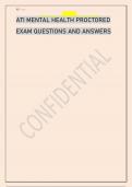 ATI RN MENTAL HEALTH PROCTORED EXAM QUESTIONS AND ANSWERS 