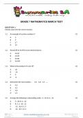 Grade 7 Mathematics (MATH) March Paper and Memo - 2024