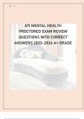 ATI MENTAL HEALTH PROCTORED EXAM REVIEW QUESTIONS WITH CORRECT ANSWERS 2023-2024 