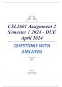CSL2601 Assignment 2 Semester 1 2024 - DUE April 2024