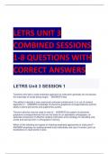 LATEST LETRS UNIT 3 COMBINED SESSIONS 1-8 QUESTIONS WITH CORRECT ANSWERS