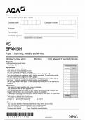 AQA AS SPANISH PAPER 1 -QUESTION PAPER 2023(7691-1)LISTENING ,READING AND WRITING (1)