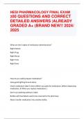 HESI PHARMACOLOGY FINAL EXAM  200 QUESTIONS AND CORRECT  DETAILED ANSWERS &vert;ALREADY  GRADED A&plus; &lpar;BRAND NEW&excl;&excl; 2024&sol;  2025