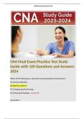 CNA Final Exam/Practice Test Study Guide with 100 Questions and Answers 2024