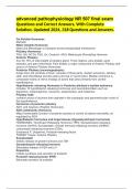 advanced pathophysiology NR 507 final exam Questions and Correct Answers&comma; With Complete Solution&period; Updated 2024&comma; 318 Questions and Answers&period;