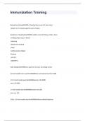 Immunization Training exam questions and answer 2024