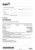 AQA A LEVEL ECONOMICS PAPER 3 -(2023 QUESTION PAPER)- NATIONAL ECONOMIC PRINCIPLES AND ISSUES (7136-3