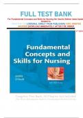 FULL TEST BANK For Fundamental Concepts and Skills for Nursing 4th (fourth) Edition latest Update Graded A+     