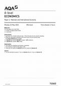 AQA A LEVEL ECONOMICS PAPER 2 MAY 2023 QUESTION PAPER NATIONAL AND INTERNATIONAL ECONOMY (7136-2