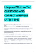 UPDATED Lifeguard Written Test QUESTIONS AND CORRECT ANSWERS LATEST 2023