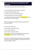 PAC Post Test Exam Questions And Answers 