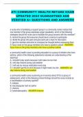 ATI COMMUNITY HEALTH RETAKE EXAM UPDATED 2024 GUARANTEED AND VERIFIED A&plus; QUESTIONS AND ANSWERS