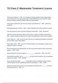 TX Class C Wastewater Treatment License Exam Questions And Answers 