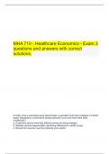  MHA 710 - Healthcare Economics - Exam 3 questions and answers with correct solutions.