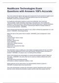 Healthcare Technology Exam Bundle Questions and Answers  &lpar;SCORED A&plus;&rpar;