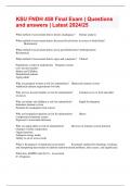 KSU FNDH 450 Final Exam &vert; Questions and answers &vert; Latest 2024&sol;25