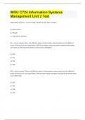 WGU C724 Information Systems Management Unit 2 Module 2 Quiz study guide &lpar;multiple choices and answers&rpar;