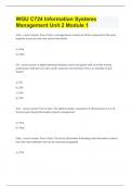 Complete Test Bank For WGU C724 Information Systems Management Unit 2 Module 1 final study guide WITH correct answers 