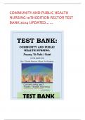 COMMUNITY AND PUBLIC HEALTH NURSING 10TH EDITION RECTOR TEST BANK 2024 UPDATED