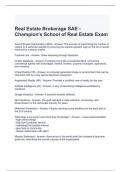 Real Estate Brokerage SAE - Champion's School of Real Estate Exam 2024