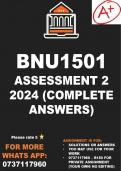 BNU1501 Assignment 2 Semester 1  (Solutions)