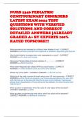 NURS 2346 PEDIATRIC GENITOURINARY DISORDERS LATEST EXAM 2024 TEST QUESTIONS WITH VERIFIED SOLUTIONS AND CORRECT DETAILED ANSWERS |ALREADY GRADED A+ BY EXPERTS 100% RATED TOPSCORE!!!