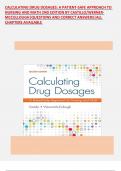 CALCULATING DRUG DOSAGES: A PATIENT-SAFE APPROACH TO NURSING AND MATH 2ND EDITION BY CASTILLO/WERNER-MCCULLOUGH|QUESTIONS AND CORRECT ANSWERS|ALL CHAPTERS AVAILABLE 