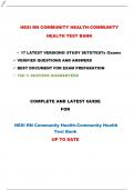 HESI RN COMMUNITY HEALTH-COMMUNITY HEALTH TEST BANK  17 LATEST VERSIONS&sol; STUDY SETS&sol;TESTs &sol;Exams  VERIFIED QUESTIONS AND ANSWERS  BEST DOCUMENT FOR EXAM PREPARATION  100 &percnt; SUCCESS GUARANTEED