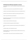 McMaster Bio 1M03 Exam Questions & Answer 