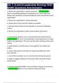 CH&period; 7&comma; 8 and 9-Leadership Nursing TEST BANK Questions And Answers 