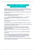 MMG 301 MSU Exam 1 Complete Questions And Answers