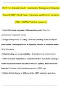 IS-317&period;a&colon; Introduction to Community Emergency Response Team &lpar;CERT&rpar; Final Exam Questions and Answers &lpar;2024 &sol; 2025&rpar; &lpar;Verified Answers&rpar;