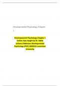 Developmental Psychology-Chapter 1 Online class taught by Dr. Adele Lafrance Robinson Developmental Psychology (PSYC-2005EG) Laurentian University