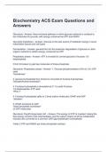 Biochemistry ACS Exam Questions and Answers - Graded A
