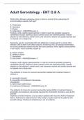 Adult Gerontology - ENT Q & A&period;Reviews 2024 with exams and answers