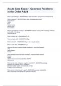 Acute Care Exam 1 Common Problems in the Older Adult&period;Questions with answers 2024