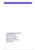 PATHOPHYSIOLOGY 8TH EDITION MCCANCE TEST BANK&comma; Complete Questions & Answers &lpar;2023&sol;2024&rpar;