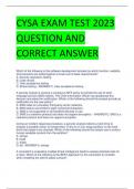 CYSA EXAM TEST 2023  QUESTION AND  CORRECT ANSWER