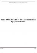 TEST BANK for HDEV, 4th Canadian Edition by Spencer Rathus & Laura Berk_ISBN 9780176887735, 0176887733. All Chapters 1-19 | Complete Guide A+