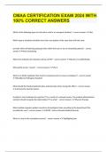 CMAA CERTIFICATION EXAM 2024 WITH 100&percnt; CORRECT ANSWERS