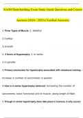 NASM Bodybuilding Exam Study Guide Questions and Answers (2024 / 2025) (Verified Answers)