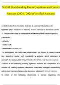 NASM Bodybuilding Exam Questions and Answers (2024 / 2025) (Verified Answers)