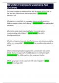 NSG6435 Final Exam Questions And Answers 