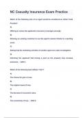 NC Casualty Insurance Exam Practice Questions & Answers 2024&lpar;A&plus;GRADED 100&percnt;VERIFIED&rpar;