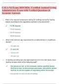 CALA NJ Exam 2025&sol;2026 &ndash; Certified Assisted Living Administrator Practice Exam with Verified Questions & Accurate Answers  &vert;CALA NJ Exam 2025&sol;2026 &vert; Certified Assisted Living Administrator Exam with Verified Questions & Accurate Answers