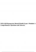 NUR 2459 Rasmussen Mental Health Exam 1 Modules 1-3 Comprehensive Questions and Answers.