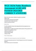 WGU D236 Patho Readiness  Assessment ALREADY  PASSED 2024/2025  CORRECT ANSWERS